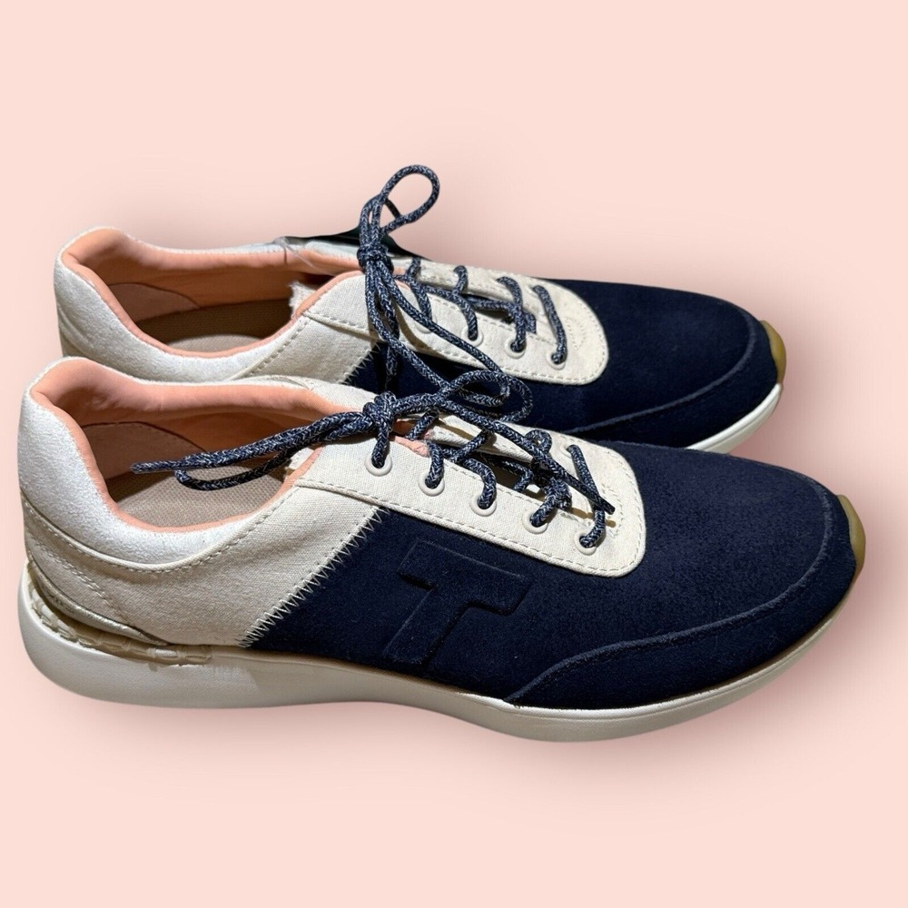 Toms Arroyo Athletic Sneakers Tennis Shoes Navy Blue‎ & Cream Size 9 Womens NWT